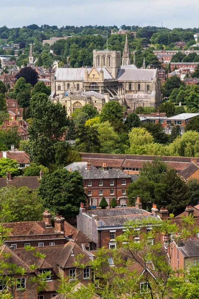 Vista de Winchester y su catedral